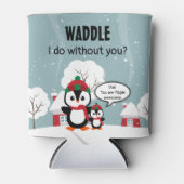 Cute Grey Baby pinguin in wintersneeuw Blikjeskoeler (Voorkant)