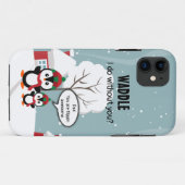 Cute Grey Baby pinguin in wintersneeuw Case-Mate iPhone Case (Achterkant (horizontaal))