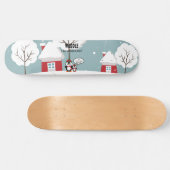 Cute Grey Baby pinguin in wintersneeuw Persoonlijk Skateboard (Horizontaal)