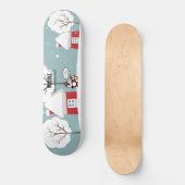 Cute Grey Baby pinguin in wintersneeuw Persoonlijk Skateboard (Voorkant)