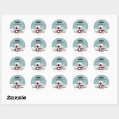 Cute Grey Baby pinguin in wintersneeuw Ronde Sticker (Vel)