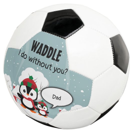 Cute Grey Baby pinguin in wintersneeuw Voetbal (Drie kwart)