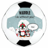 Cute Grey Baby pinguin in wintersneeuw Voetbal (Voorkant)