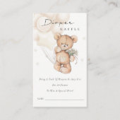 Cute Grey Beer Ballon Diaper Raffle Baby shower Informatiekaartje (Voorkant)