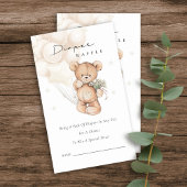 Cute Grey Beer Ballon Diaper Raffle Baby shower Informatiekaartje