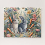 Cute Grey Bunnies With Carrots Legpuzzel<br><div class="desc">Cute Grey Bunnies With Carrots
Art/illustration
colorful
customizable</div>