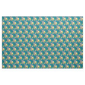 Cute Grey cartoon muis dark turquoise fabric Stof (Yard (91,4 cm))