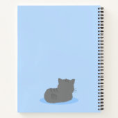 Cute Grey Cat Blue Spiral Notitieboek (Achterkant)