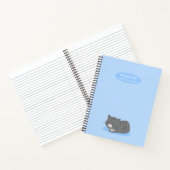 Cute Grey Cat Blue Spiral Notitieboek (Binnen)