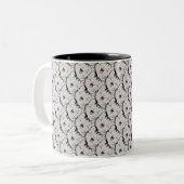 Cute Grey Cat Face Cartoon Pattern Tweekleurige Koffiemok (Voorkant links)