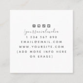 Cute Grey Cat Kitten Face Pet Care Salon & Spa Fun Vierkante Visitekaartje (Achterkant)