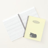 Cute Grey Cat Yellow Spiral Notitieboek (Binnen)