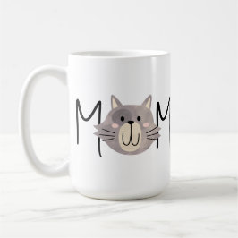 Cute Grey Cat's Mother Personalized Mothers Day  Koffiemok