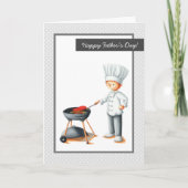 Cute Grey Dad Koking Barbecue Vaderdag Feestdagen Kaart (Voorkant)