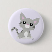 Cute Grey Kat Button (Voorkant)