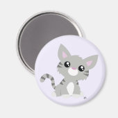 Cute Grey Kat Magnet (Voorkant / Achterkant)