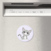 Cute Grey Kat Magnet (Insitu (Vaatwasser))