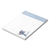 Cute Grey Kat met een hart op maat Notitieblok (Linkerzijde)