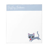 Cute Grey Kat met een hart op maat Notitieblok (Voorkant)