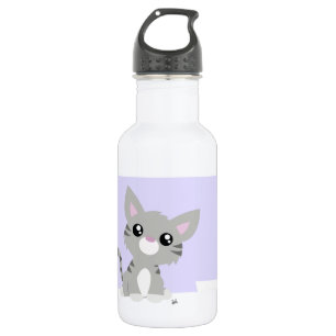 Cute Grey Kat Water Fles