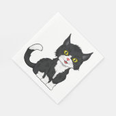 Cute Grey Kitten Kat Cartoon Gray Cat Servet (Hoek)