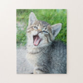 Cute Grey Kitten Yawning Legpuzzel (Verticaal)