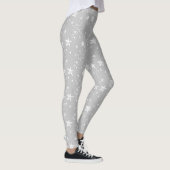 Cute Grey met White Stars Patterned Leggings (Rechts)