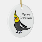 Cute Grey Yellow Cockatiel Bird  Keramisch Ornament (Rechts)