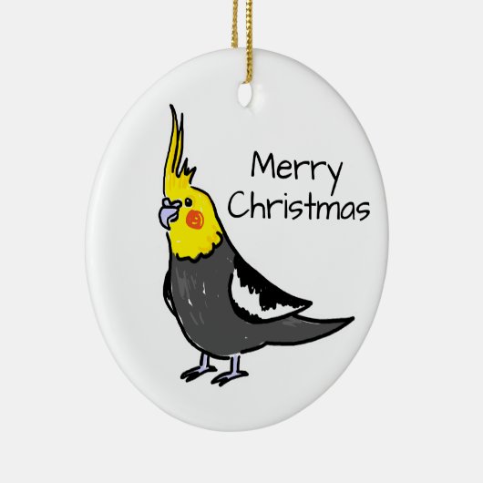 Cute Grey Yellow Cockatiel Bird  Keramisch Ornament (Rechts)