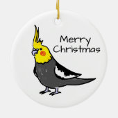 Cute Grey Yellow Cockatiel Bird Keramisch Ornament (Achterkant)