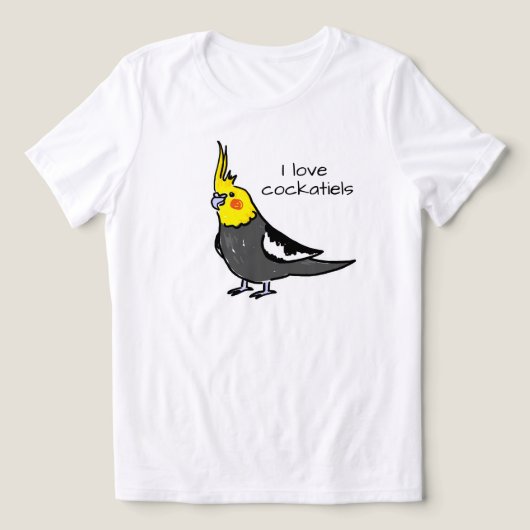 Cute Grey Yellow Cockatiel Bird  Tri-Blend Shirt (Design voorkant)