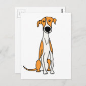Cute Greyhound Dog Cartoon Original Briefkaart (Voorkant / Achterkant)