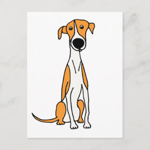 Cute Greyhound Dog Cartoon Original Briefkaart