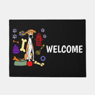 Cute Greyhound Dog en Dog Toys Art Deurmat