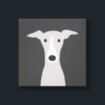 Cute Greyhound (Italiaanse Greyhound) of Whippet D Canvas Afdruk<br><div class="desc">Tekening in grijsstijl van een grijze en witte Greyhound cartoon. Een leuke canvas print voor iedereen die houdt van windhonden,  Italiaanse windhonden of Whippets. Bezoek Jenn's Doodle World voor nog meer leuke dierenkunst en dierenliefhebbers illustraties.</div>