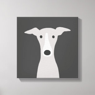 Cute Greyhound (Italiaanse Greyhound) of Whippet D Canvas Afdruk