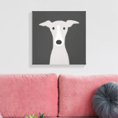 Cute Greyhound (Italiaanse Greyhound) of Whippet D Canvas Afdruk (Insitu (Woonkamer))
