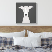 Cute Greyhound (Italiaanse Greyhound) of Whippet D Canvas Afdruk (Insitu (Slaapkamer))