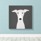 Cute Greyhound (Italiaanse Greyhound) of Whippet D Canvas Afdruk (Insitu (Houten vloer))