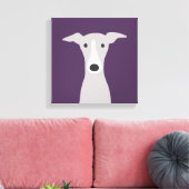 Cute Greyhound (Italiaanse Greyhound) of Whippet D Canvas Afdruk (Insitu (Woonkamer))