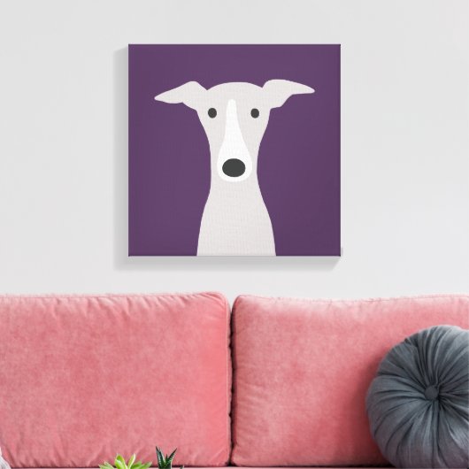 Cute Greyhound (Italiaanse Greyhound) of Whippet D Canvas Afdruk (Insitu (Woonkamer))