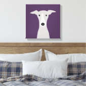 Cute Greyhound (Italiaanse Greyhound) of Whippet D Canvas Afdruk (Insitu (Slaapkamer))