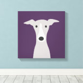 Cute Greyhound (Italiaanse Greyhound) of Whippet D Canvas Afdruk (Insitu (Houten vloer))