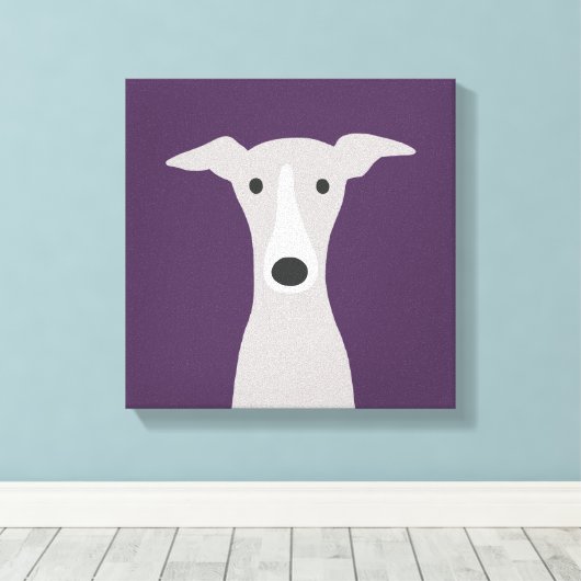 Cute Greyhound (Italiaanse Greyhound) of Whippet D Canvas Afdruk (Insitu (Houten vloer))