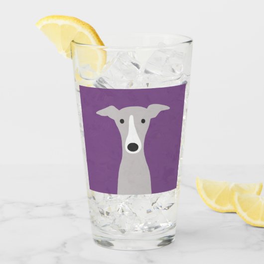 Cute Greyhound (Italiaanse Greyhound) of Whippet D Glas (Voorkant ijs)