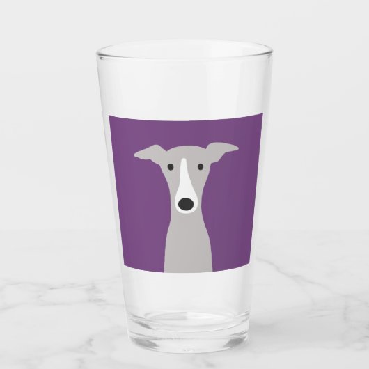 Cute Greyhound (Italiaanse Greyhound) of Whippet D Glas (Voorkant)