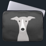 Cute Greyhound (Italiaanse Greyhound) of Whippet D Laptop Sleeve<br><div class="desc">Schattigee tekening van een grijs-witte Greyhound striphond. Een ideaal laptop computer sleeve voor iedereen die houdt van een Greyhound,  Italiaanse Greyhound of een Whippet. Bezoek Jenn's Doodle World voor nog meer leuke dierenkunst en coole computer accessoires.</div>