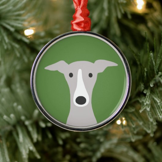 Cute Greyhound (Italiaanse Greyhound) of Whippet D Metalen Ornament (Boom)