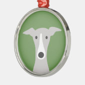 Cute Greyhound (Italiaanse Greyhound) of Whippet D Metalen Ornament (Links)