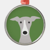 Cute Greyhound (Italiaanse Greyhound) of Whippet D Metalen Ornament (Voorkant)